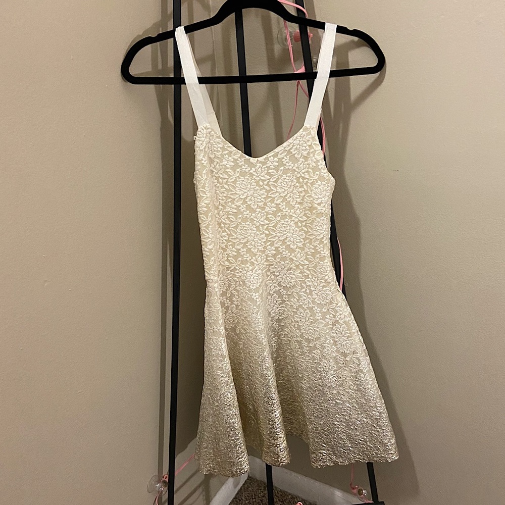 VINTAGE Free People Cream Lace Shine Ombré Dress